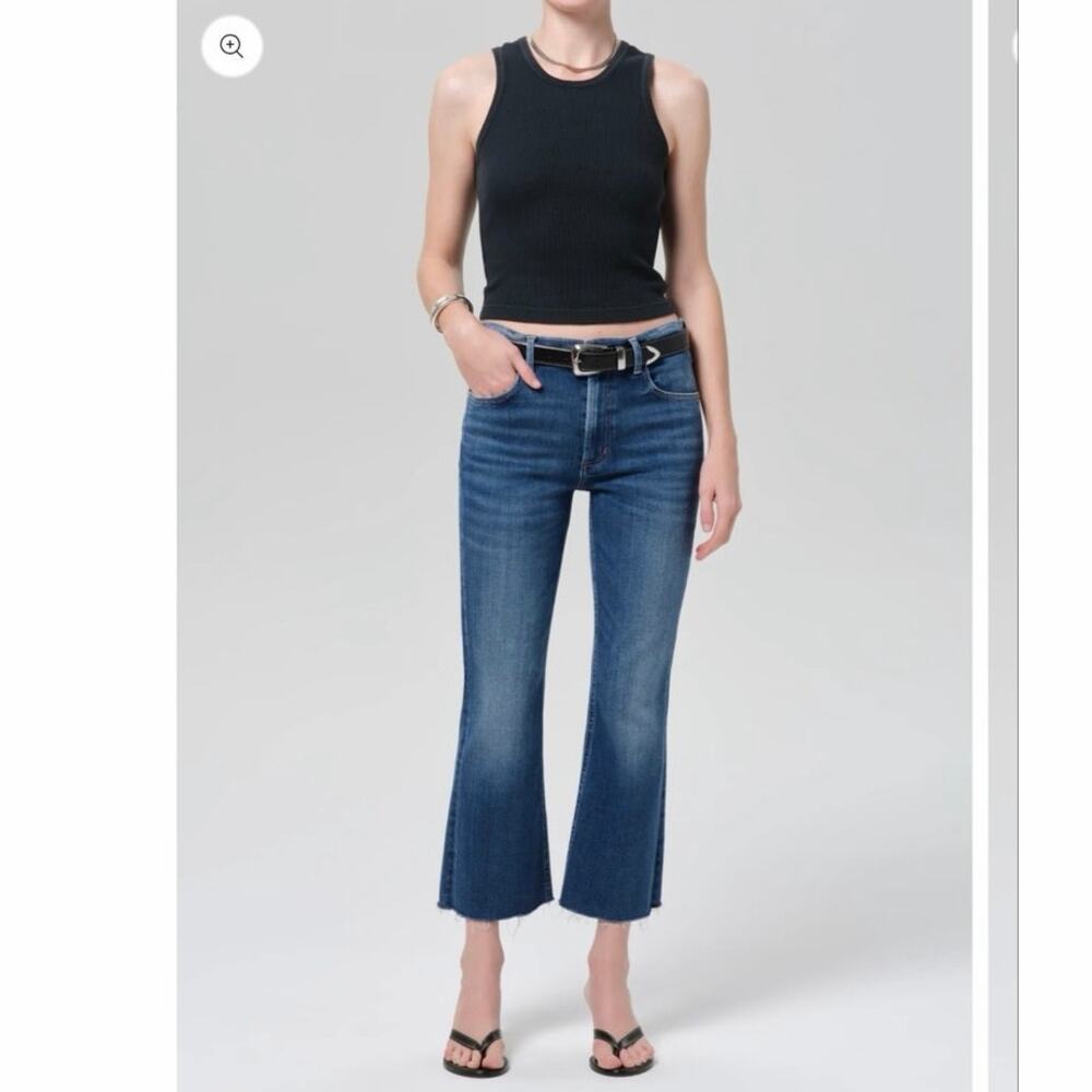 CITIZENS OF HUMANITY Premium Vintage Isola Cropped Boot Cut Raw Hem Jeans